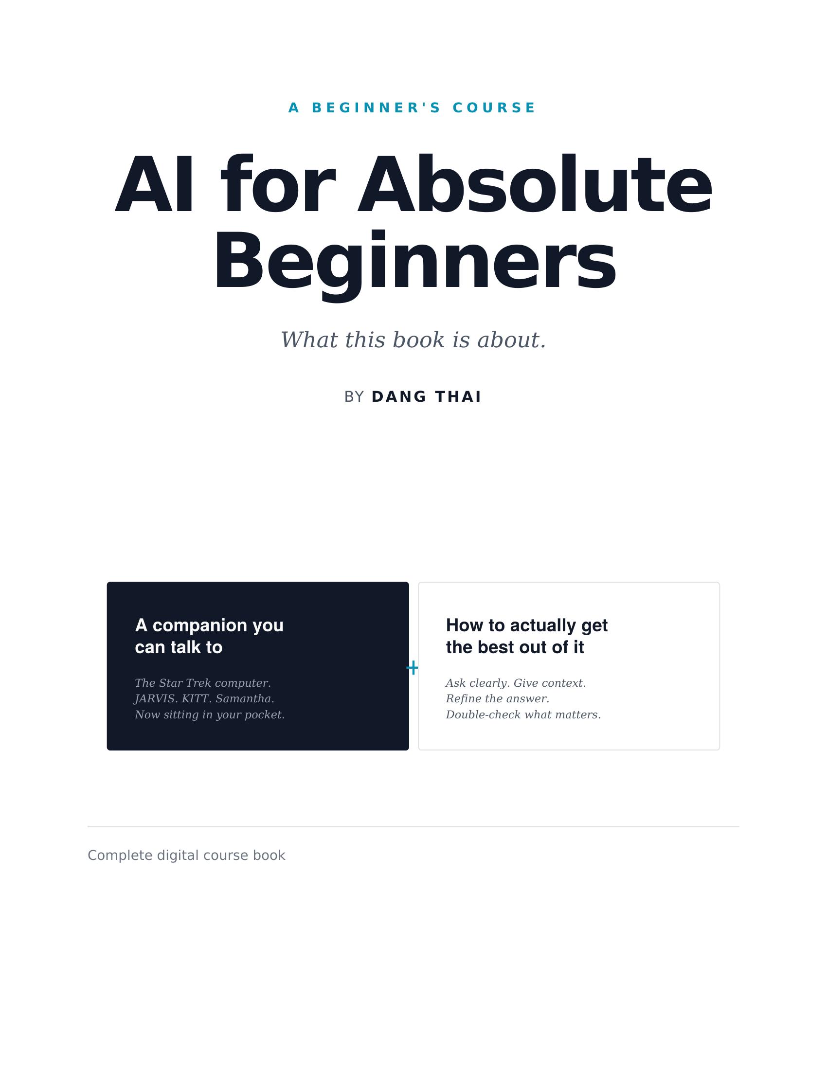 Cover of AI for Absolute Beginners by Protiva